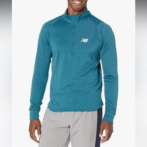 New! New Balance Men's NB Heat Grid Long Sleeve Shirt moonstone 35356